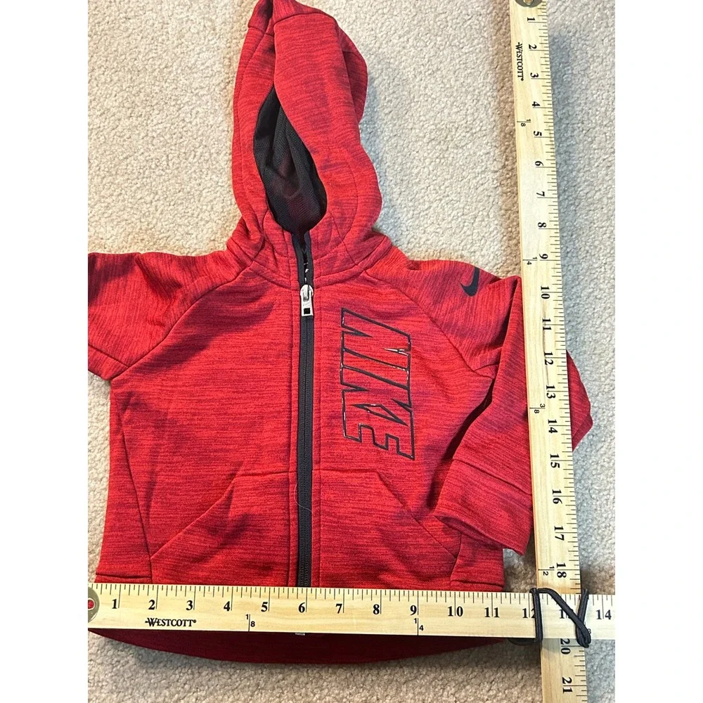 Nike‎ Kids Dri-Fit Full Zip Hoodie Red 12M Athletic ThermaFit